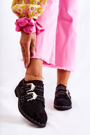 Women's Half Boots With Buckles Lu Boo Black