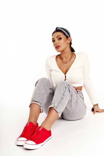 Women's Classic Low Sneakers Big Star DD274339 Red