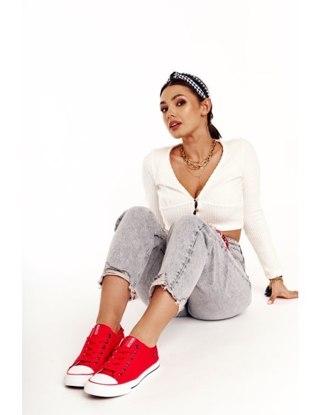 Women's Classic Low Sneakers Big Star DD274339 Red