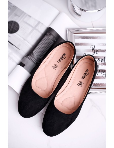Women's Suede Ballerinas Black Lasota