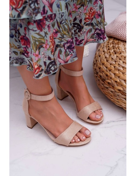 Women's Stiletto Sandals Suede Beige Lexi