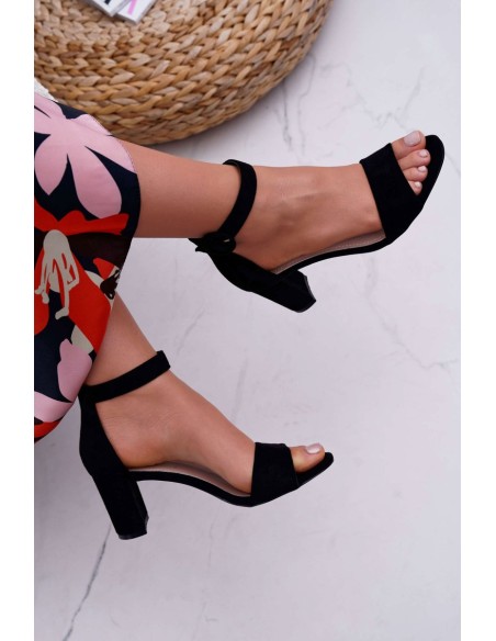 Women's Stiletto Sandals Suede Black Lexi