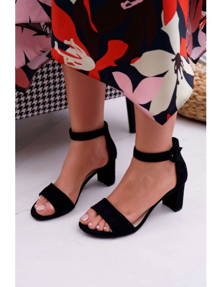 Women's Stiletto Sandals Suede Black Lexi