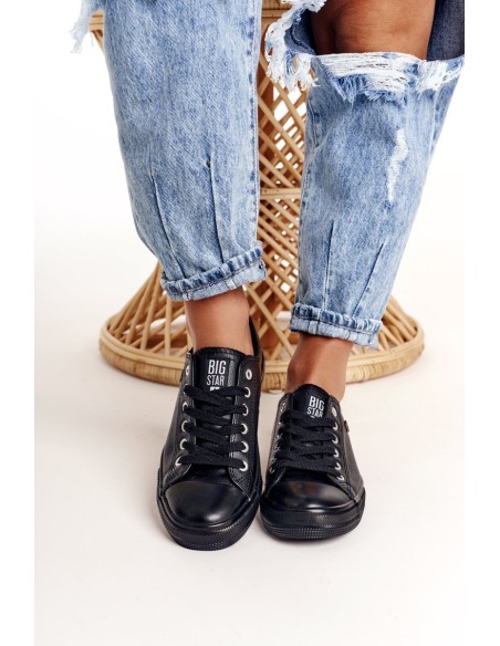 Women's Leather Sneakers Big Star Black V274871