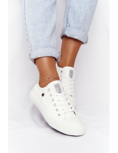 Women's Leather Sneakers Big Star White V274869