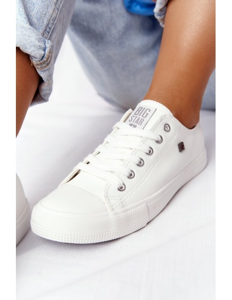 Women's Leather Sneakers Big Star White V274869
