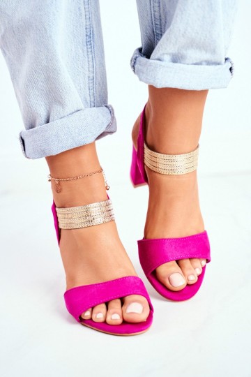 Women's Stiletto Sandals Suede Fuchsia Enjoy 2
