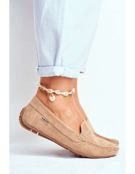Women's Beige Suede Morreno Moccasins