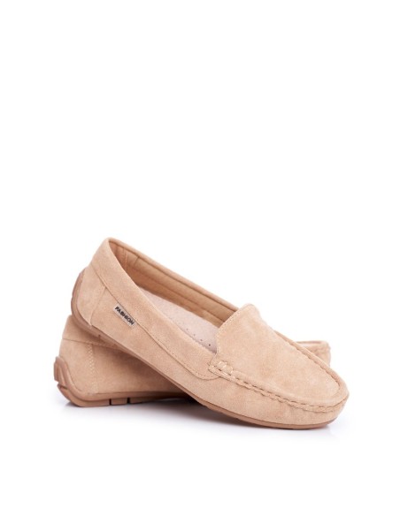 Women's Beige Suede Morreno Moccasins