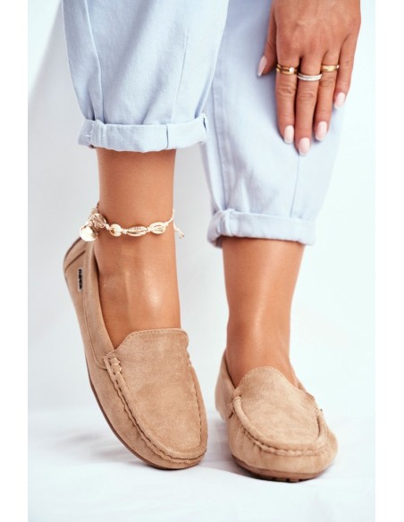 Women's Beige Suede Morreno Moccasins