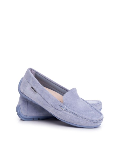 Women's Moccasins Blue Suede Morreno