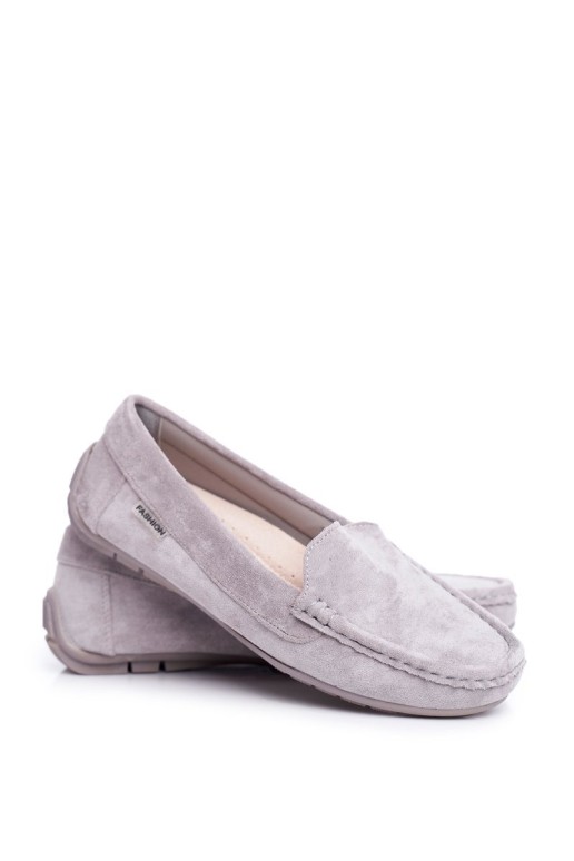 Women's Mokassins Grey Suede Morreno
