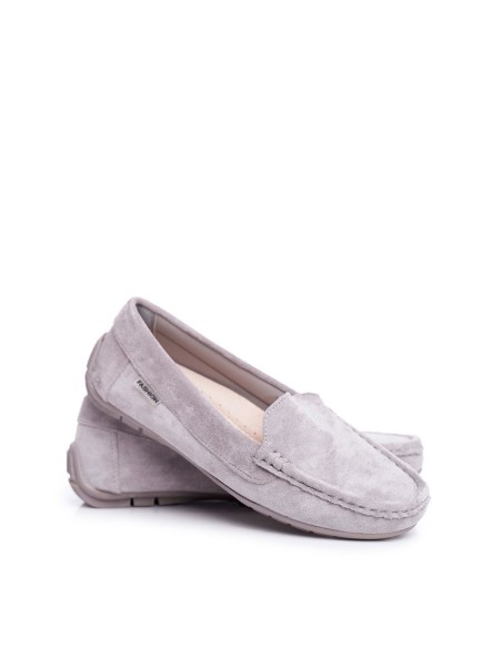 Women's Mokassins Grey Suede Morreno