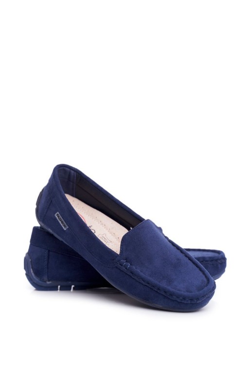Women's Mocassins Navy Blue Suede Morreno