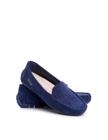 Women's Mocassins Navy Blue Suede Morreno