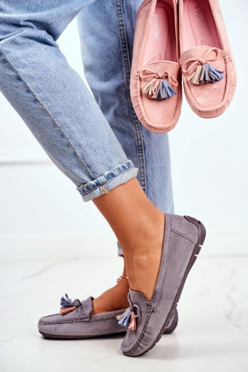 Women s Loafers Suede 20PB35-2003 Grey Donna Mia 2