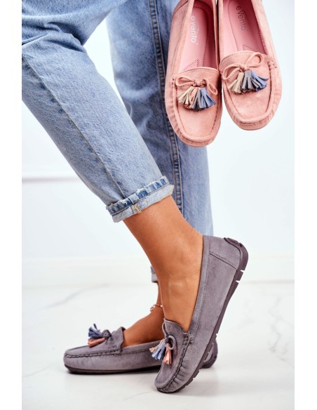 Women s Loafers Suede 20PB35-2003 Grey Donna Mia