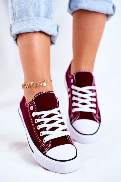 Women's Classic Sneakers Burgundy Omerta