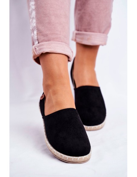 Women's Velor Espadrilles Black Vulcano