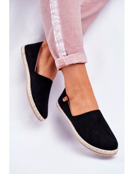 Moteriškos veliūrinės espadrilės Black Vulcano