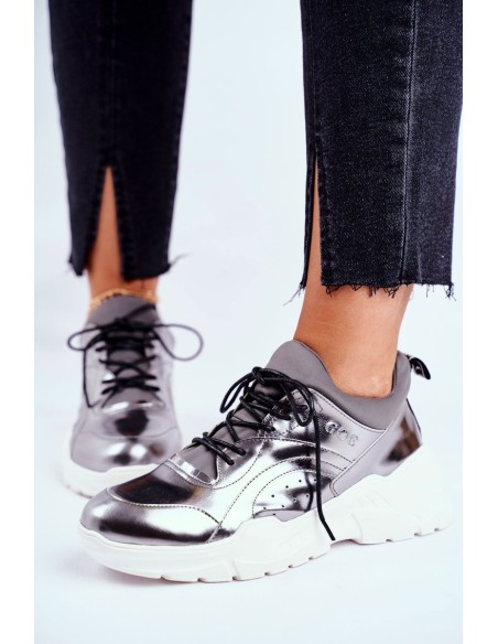 Leather Sport Shoes Sneakers GOE GG2N3040 Pewter