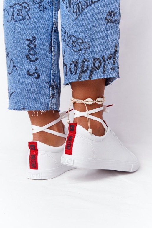 Moteriški odiniai sportbačiai su kaspinu BIG STAR DD274685 Balti