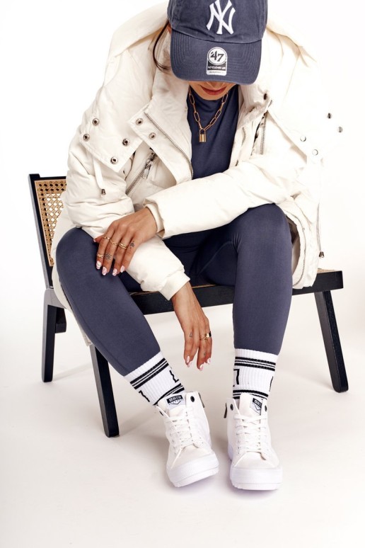 Women's High Sneakers On A Chunky Sole BIG STAR FF274241 White