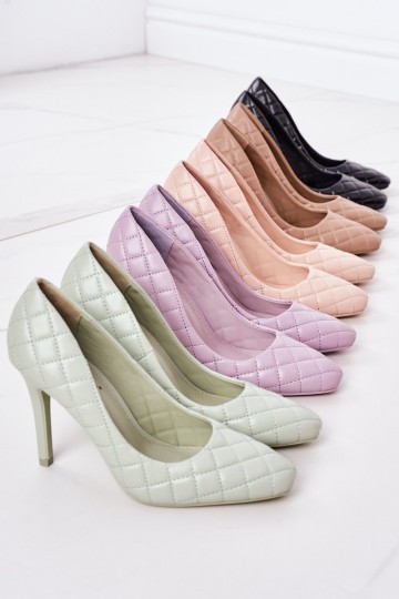 Elegant Quilted Heels Green Rosanna 2