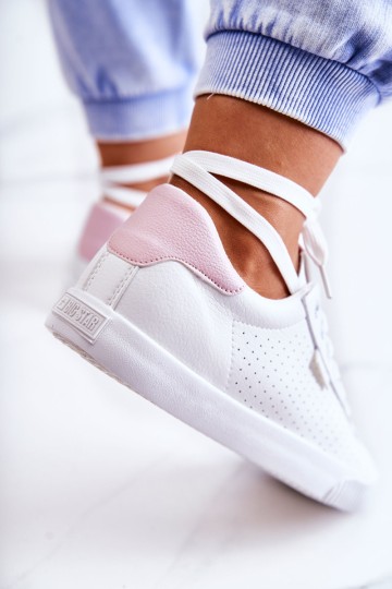 Women's Leather Sneakers BIG STAR HH274073 White-Pink