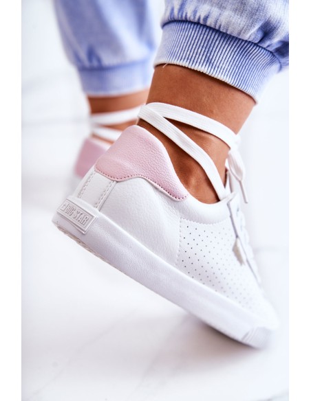 Women's Leather Sneakers BIG STAR HH274073 White-Pink