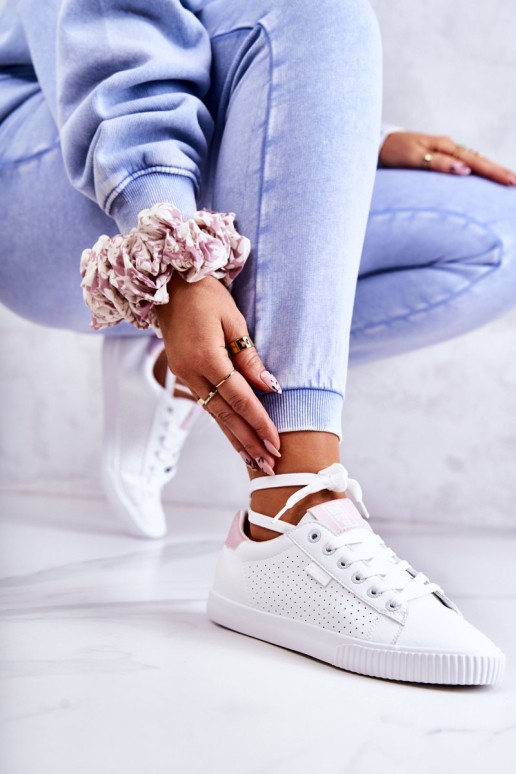 Women's Leather Sneakers BIG STAR HH274073 White-Pink