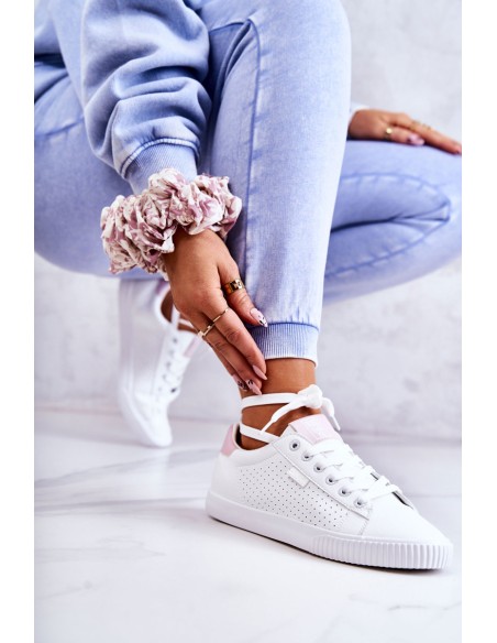 Women's Leather Sneakers BIG STAR HH274073 White-Pink