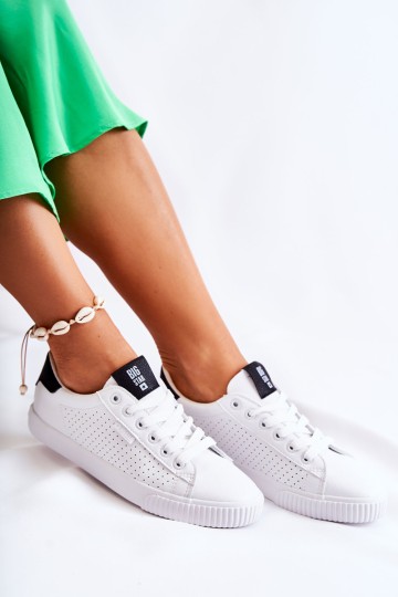 Women's Leather Sneakers BIG STAR HH274071 White-Black 2