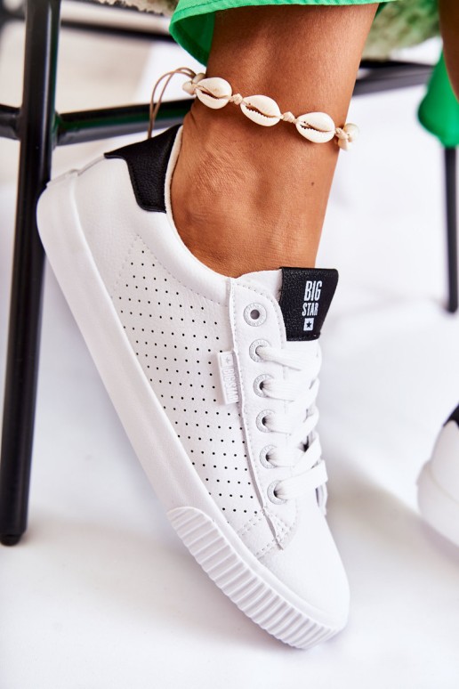 Women's Leather Sneakers BIG STAR HH274071 White-Black