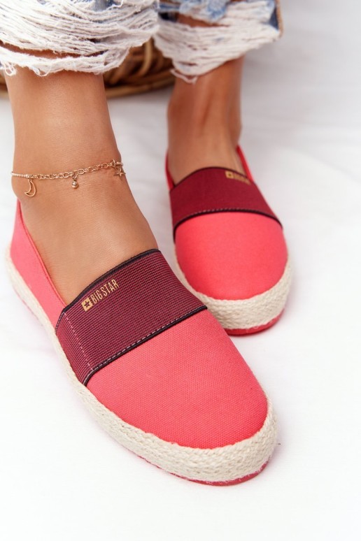 Espadrilės ant pinto pado Didelė žvaigždė HH274478 Raudona