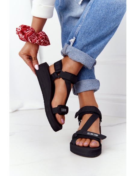 Foam Wedge Sandals Big Star FF274A349 Black