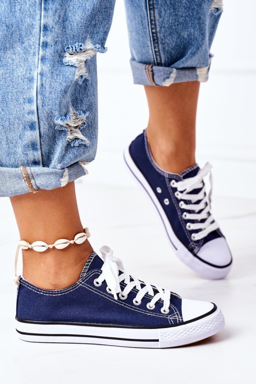 Moteriški klasikiniai sportbačiai tamsiai mėlyni Omerta