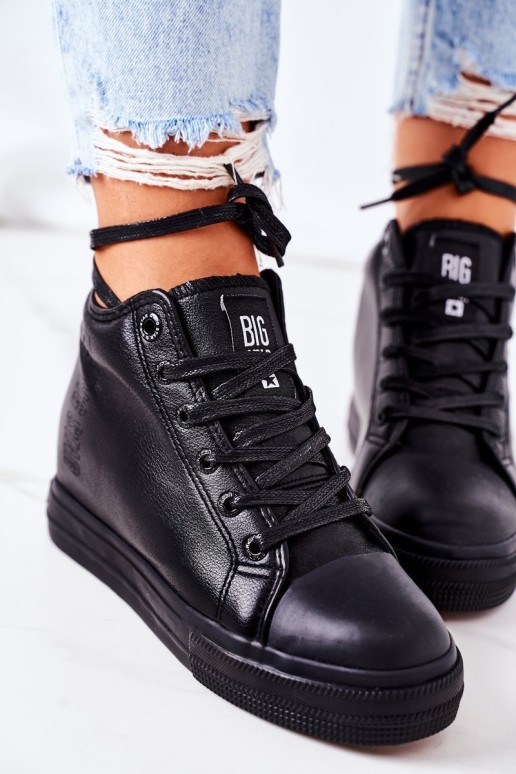 Leather Wedge Sneakers Big Star EE274127 Black