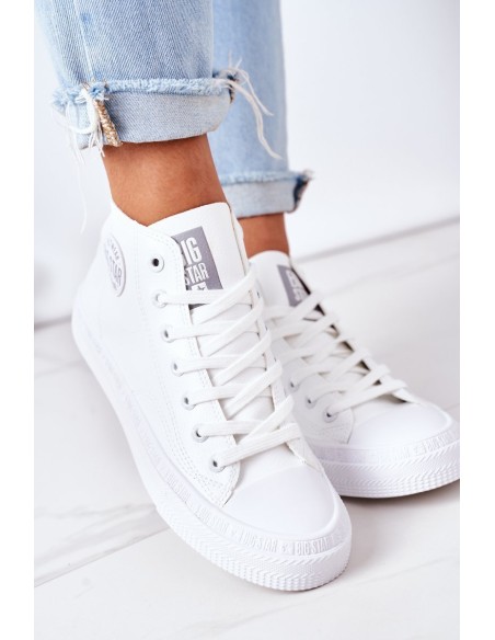 Women's Leather High Sneakers Big Star GG274016 White