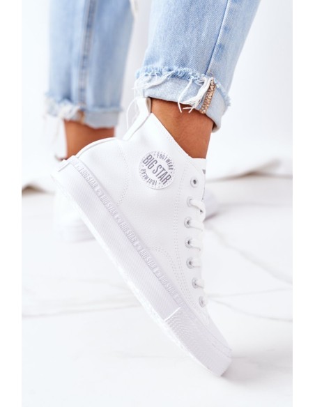 Women's Leather High Sneakers Big Star GG274016 White
