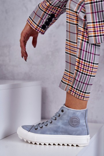 Women's Leather Warm Sneakers Big Star EE274115 Light Blue 2