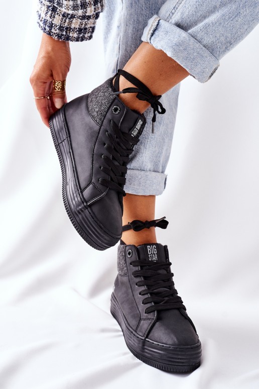 Pašiltinti sportbačiai Big Star II274147 juodi