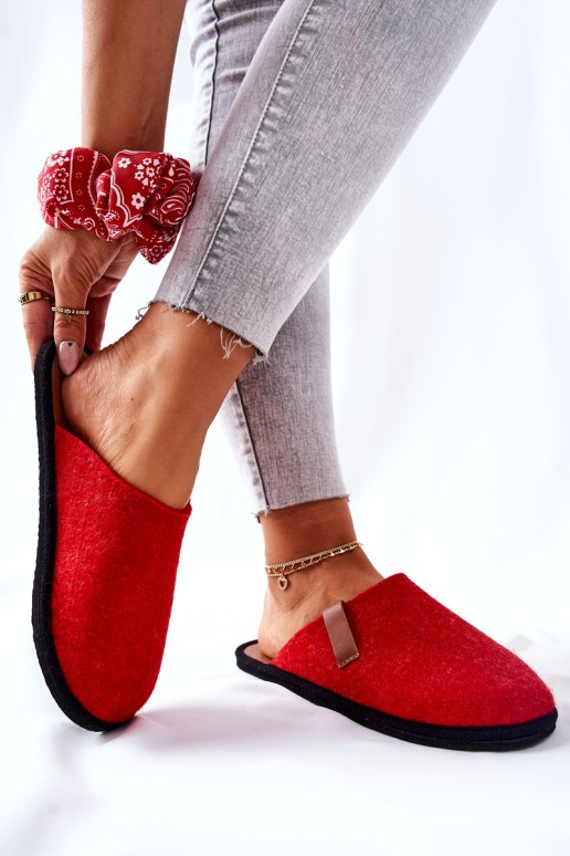 Women's Slippers Big Star KK267006 Red-Brown