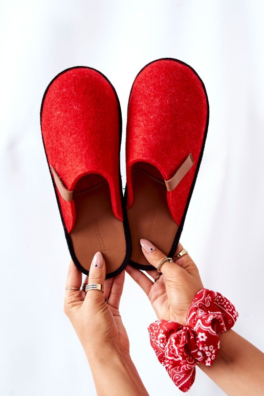 Women's Slippers Big Star KK267006 Red-Brown