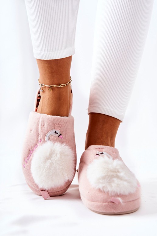 Padded Slippers Swan Light Pink Reya