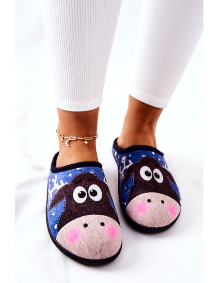 Šildančios šlepetės Modelis Reindeer Blue Elodie