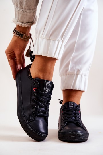 Low Leather Trainers Big Star JJ274006 Black 2