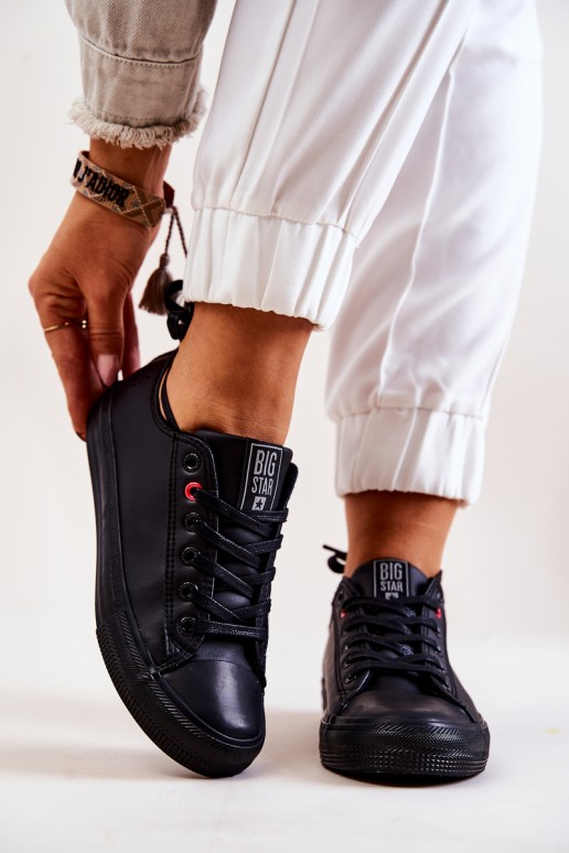 Low Leather Trainers Big Star JJ274006 Black