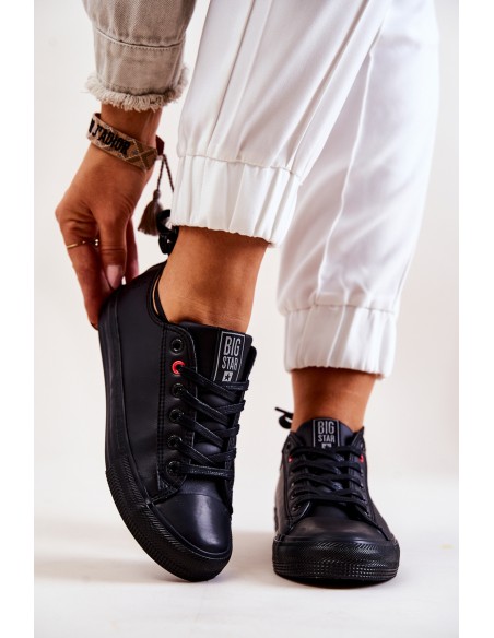 Low Leather Trainers Big Star JJ274006 Black