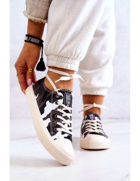 Women's Material Sneakers Camo BIG STAR JJ274237 White-Gray